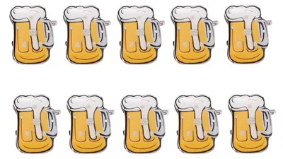10 LED-Bierbroches, blinkend, Oktoberfest, Partygeschenk
