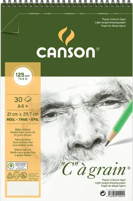 Produktbild von CANSON Zeichenpapier-Spiralblock "C" à grain A4 125 g/qm 30 Blatt