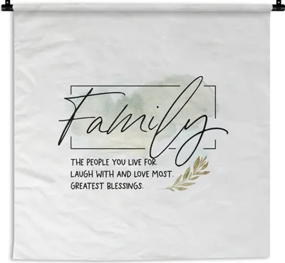 Produktbild von MuchoWow® Wandteppich Wandbehang Sprichwörter - Familie - Zitate 150x150 cm Tapisserie Dekoration Wandtuch - Wohnaccessoires - Modernes