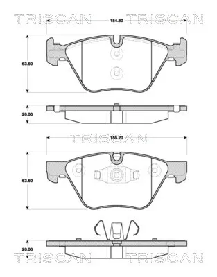 Produktbild von TRISCAN Bremsbeläge Satz Vorne Bremsklötze für BMW 3 Touring (E91) 8110 11029