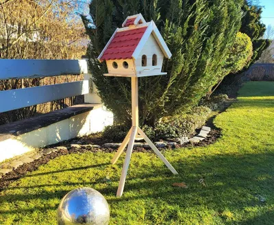 Produktbild von Vogelhaus STUBAI mit Ständer Vogelfutterhaus Futterhaus Vogel Haus Holz