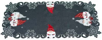 Produktbild von Tischläufer AMIRA Weihnachten Wichtel Polyester dunkelgrau 40 x 85 cm