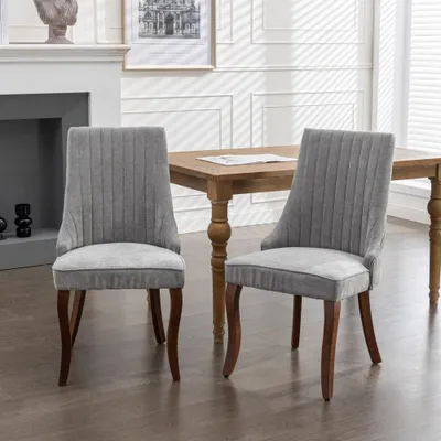 Produktbild von Esszimmerstühle - Stühle - Schalenstühle - Esszimmerstühle-Set - Küchenstühle - Grau bezogen