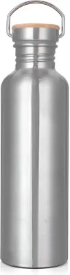 Produktbild von Famanu Trinkflasche Edelstahl, 1 Liter, nicht isoliert, BPA-frei, auslaufsicher, für Sport und Outdoor