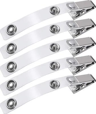 Produktbild von WEBBOMB® 5x Ausweis Clips Krokodilclip Befestigungsclip mit Vinylstrap Clip für Ausweishüllen Kartenhüllen Ausweis Halter Kartenhalter Namensschilder