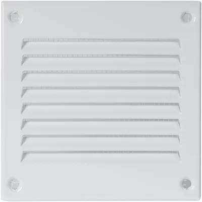 Productafbeelding van Wit ventilatierooster 100 mm x 100 mm met gaasdraad en ontluchtingsafdekking