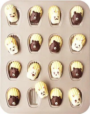 Image de Madeleine Moules à pâtisserie, 16 trous Madeleines Moule à pâtisserie pour chocolat, friandises, biscuits, glaçons