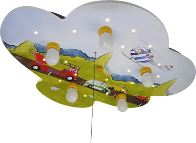 Produktbild von Niermann Leuchten Deckenleuchte Wolke, Autos - Maße: 74 cm x 57 cm x 7 cm - Farbe: multicolor; 671