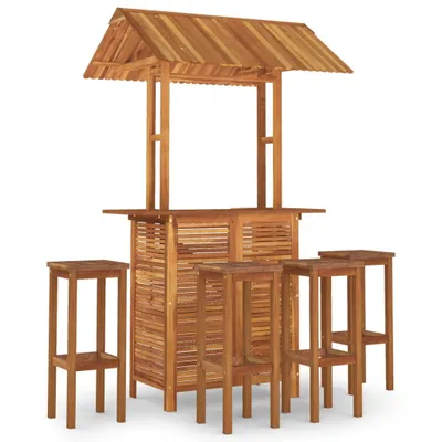 Produktbild von 5-tlg. Gartenbar-Set Massivholz Akazie