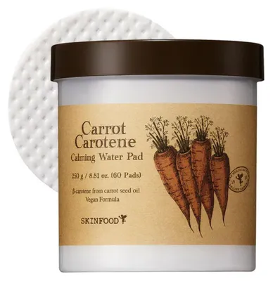 SKINFOOD – Carrot Carotene Water Pad – tamponky – zklidnění – 60 ks – obrázek 1