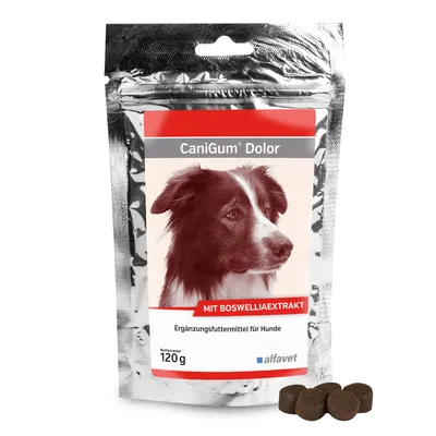 Productafbeelding van Canigum Dolor Erg. Futtermittelkauwtabletten voor honden, 120 gram