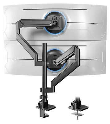 Immagine prodotto di Supporto per monitor, adatto a 2 monitor da 17-40 pollici, con sistema a gas, movimento completo, colore nero