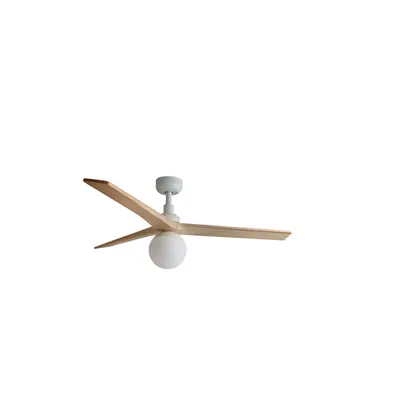 Produktbild von Energiespar Deckenventilator mit Beleuchtung und Fernbedienung Klim M Weiß-Eiche 125 cm