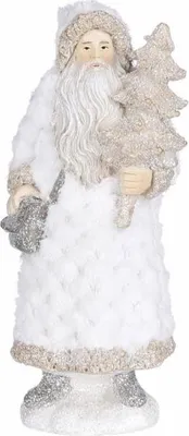 Produktbild von Weihnachtsmann Figur, weiß, 9 cm Länge, 9 cm Breite, 21 cm Höhe, Weihnachtsdekoration