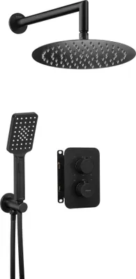 Image de Set de douche encastré,avec thermostat Noir