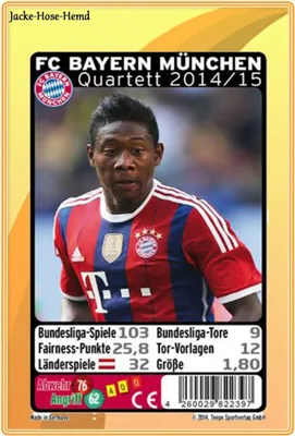 Produktbild von Karten Kartenspiel Quartett Spiel FC Bayern München 2014/15