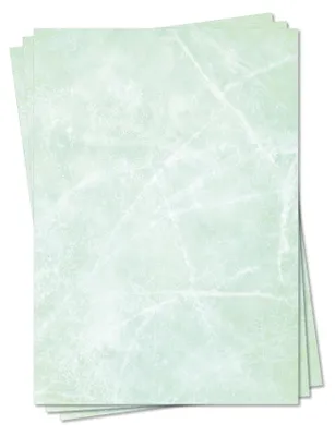 Produktbild von Gastronomie Papier (Grün-Eis-Marmor, DIN A5, 100 Blatt, MPA-5153b) für Speisekarten. Marmoriertes Papier, Marmorpapier rot zweiseitig bedruckt, für alle Drucker/Kopierer geeignet
