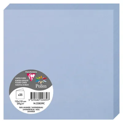 Produktbild von Clairefontaine 22839C, Standard-Grußkarte, Lavendel, 210 g/m², 135 mm, 135 mm, Frankreich