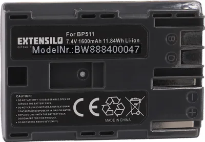 Produktbild von EXTENSILO Akku kompatibel mit Canon MV530i, MV500i, MV750i, MV650i, MV630i, MV600i, MV550i, MV730i, MV700i, MV700 Kamera (1600 mAh, 7,4 V, Li-Ion)