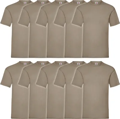 Produktbild von 10er Pack Fruit of the Loom Valueweight T-Shirt Farbe: khaki Größe: XL