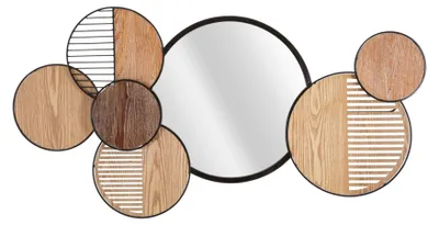 Immagine prodotto di Specchio decorativo da parete con elementi in legno, 123,2 x 63,5 cm