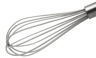 Imagen del producto de Batidor de varillas con soportes de silicona y mango de acero inoxidable: ergonómico y duradero