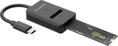 Obrázok produktu pre AISENS ASUC-M2D011-BK, Obal pre SSD, M.2, SATA, 10 Gbit/s, USB pripojenie, Čierna
