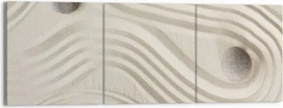 Produktbild von Bild auf Leinwand - Leinwandbild - 3 Teile - Steine Figuren Sand - 150x50cm - Wand Bild - Wanddeko - Wandbilder - Leinwanddruck - Bilder - Wanddekoration - Leinwand bilder - Wandbild - CA150x50-5127