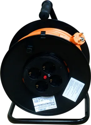 Immagine prodotto di Prolunga Bachmann a 4 prese con avvolgicavo, cavo H05VV-F 3G2,5, 40 m, arancione