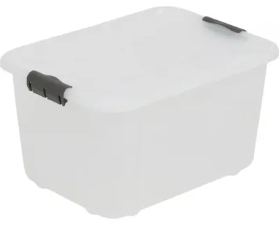 Imagen del producto de Contenedor de almacenamiento BranQ Velur de 16 litros con tapa, transparente