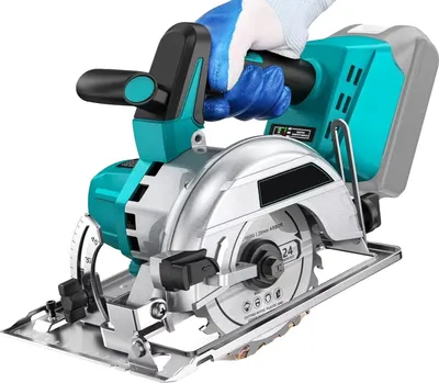 Image de Scie circulaire, moteur sans balai, design sans fil, 2 batteries, EU