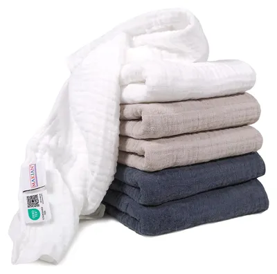 Productafbeelding van Mousseline luiers - Spuugdoekjes - 80 x 80 cm - Set van 6 - 100% katoen