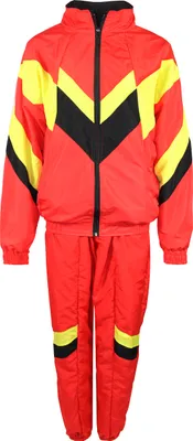 Produktbild von 80er Jahre Trainingsanzug Kostüm für Herren - rot gelb schwarz, Größe:L