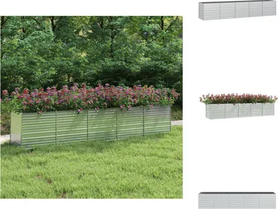 Obrázek produktu pro vidaXL Vyvýšený zahradní záhon 400x80x77 cm Pozinkovaná ocel stříbrná - Květináče a květináče