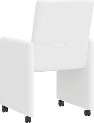 Image de vidaXL Chaises de salle à manger à roulettes 2 pièces Blanc 57 x 66 x 94 cm
