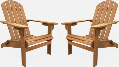 Produktbild von sweeek - 2er-Set Gartensesseln aus Holz - Holzfarben
