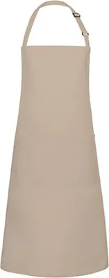 Produktbild von Karlowsky BLS 9 | Übergrößen Latzschürze Basic mit Schnalle und Tasche - Farbe: Sand (ca. Pantone 7529C) - Größe: 100 x 100 cm