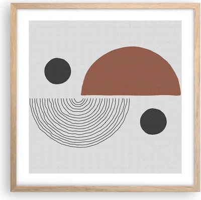 Produktbild von Gerahmtes Poster - Rahmen in heller Eiche - Abstraktion Figuren Geometrisch - 50x50 cm - Wand Bild - Wanddeko - Wandbilder - Wandposter - Bilderrahmen - Bilder - Kunstdruck - P2NAC50x50-4153