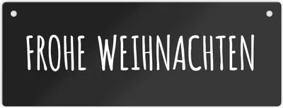 Produktbild von Frohe Weihnachten Metallschild XL in schwarz-weiß