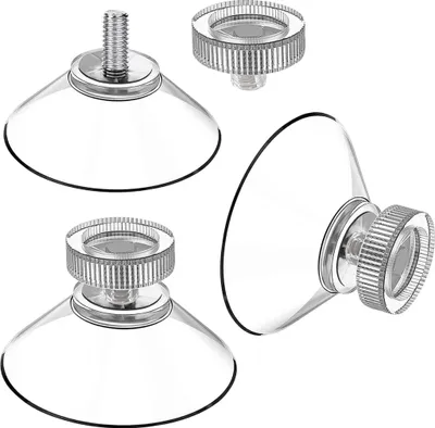 Produktbild von 25 Stück Saugnäpfe mit Gewinde Ø30mm | Transparente PVC mit Rändelmutter | Ideal für Fenster und Badezimmer