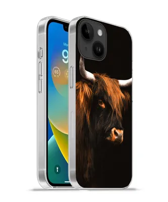 Produktbild von MuchoWow® Handyhülle Schutzhülle Hülle für Apple iPhone 14 - Softcase Schottischer Highlander - Vlies - Kuh Silikon Softcase Handy Hülle - Mobiltelefonhülle