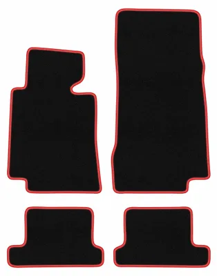 Productafbeelding van Velours automatten voor BMW 8 E31 1988-1999 (coupé) – 4-delig, zwart/rood, op maat – Wielganizator CARLUX