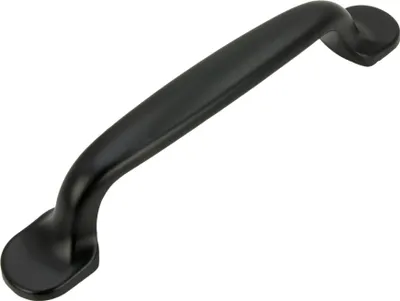 Produktbild von Eleganter schwarzer Möbelgriff 96 mm aus Aluminium - klassisches Design für Küchenmöbel und Schränke, mattschwarz und kratzfest, inklusive Montageschrauben.