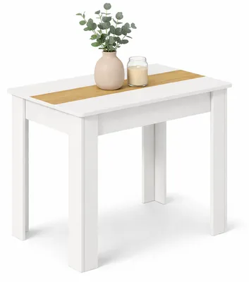 Productafbeelding van VCM eettafel, houten keukentafel H. 75 x B. 80 x D. 50 cm, compacte eettafel voor keuken & eetkamer, tafel Disalo