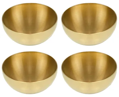 Imagen del producto de Bol de acero inoxidable, de 15 cm de diámetro, color dorado, para sopa