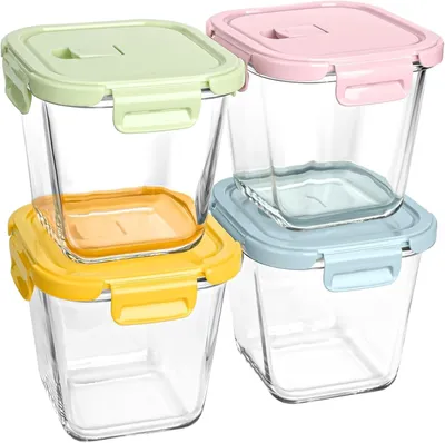 Produktbild von Set aus 4 Glas-Suppenbehältern mit Deckeln