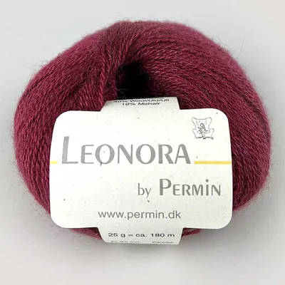 Zdjęcie produktu dla Leonora by Permin – Luksusowa włóczka z jedwabiu, wełny i kid moheru (10 śliwek)