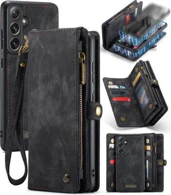 Produktbild von Samsung Galaxy S24 Hülle - CaseMe 008 2-in-1 Klapphülle & Back Cover mit Brieftasche - Schwarz