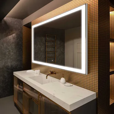 Zdjęcie produktu dla Artforma Lustro łazienkowe z oświetleniem LED 170x70 cm | Kolor LED: zimny biały 7000K | Przełącznik: dotykowy | LED001