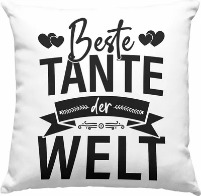 Produktbild von Trendation - Beste Tante Der Welt Deko-Kissen mit Füllung 40x40 Geschenkidee Lustig Spruch Lieblingstante Geschenke (Grün)